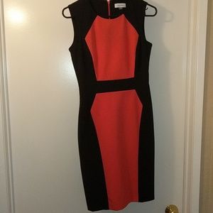 Calvin Klein Red & Black Dress